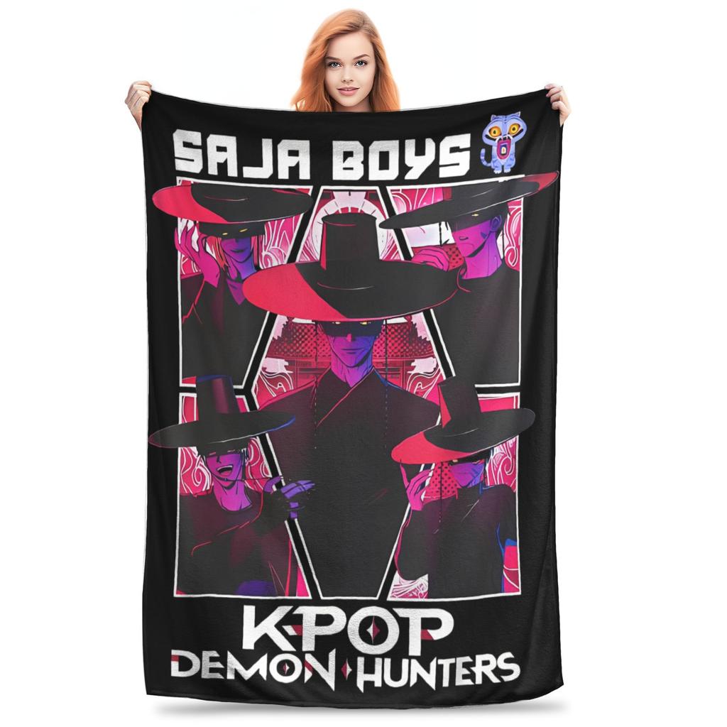 Saja Boys But Daddy I Love Him Kpop Demon Hunters Blanket Multiple Sizes Warm Cozy Fluffy  Throw Blankets for Couch Sofa and Bed