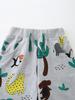 Boys' Summer Short Sleeve Set with Luminous Animal Print, Knit Cotton Sportswear