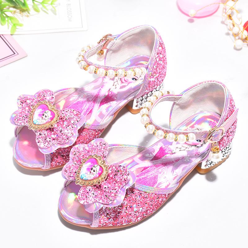 Elsa Frozen Girls  Crystal Heeled Sandals - Summer 2022 Princess Shoes 27/17.5cm