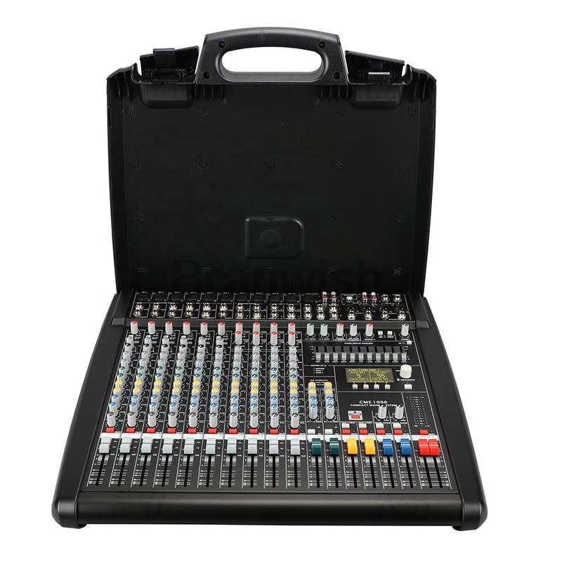 CMS1000-3 48V Phantom Audio Mixer Console Professional 10 Channel Compact Mixing Desk System For Stage Church Studio