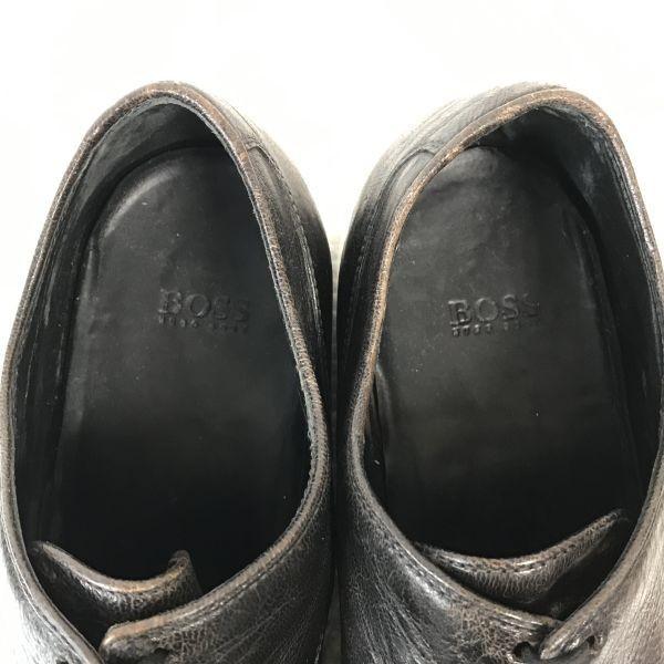 Italy Made/HUGO BOSS/Leather Long Nose Plain Toe Shoes/6.5/25.0-25.5/Brown/BROWN/Business Dress Shoes(USED)