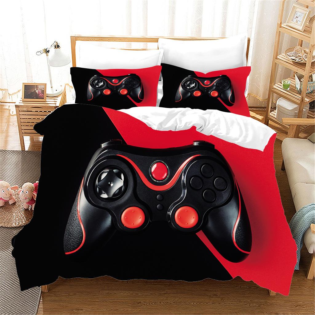 Gamepad Printing Three-Piece Digital Printing Quilt Cover Pillowcase Sheet