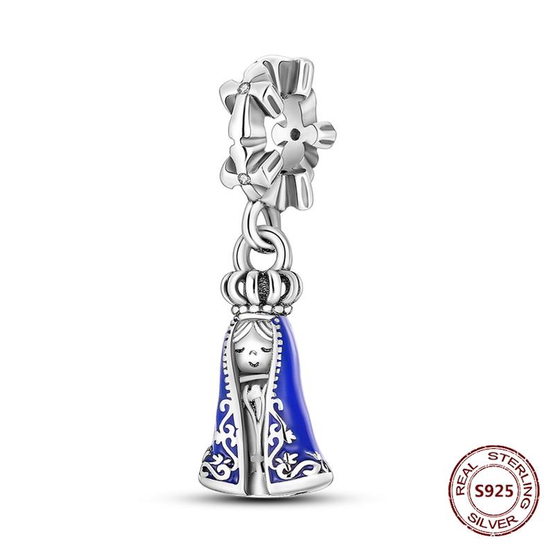 Teufelsaugen Anhänger 925 Kupfer Original Hand von Fatima Blauer Zirkon Kreuz Blaue Augen Charms Passend für Armband DIY Herstellung Zirkon Geschenk