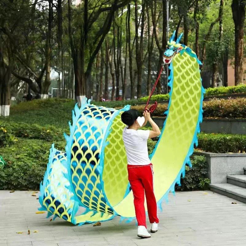

6M Sports Game Athletic Carnival Golden Dragon Dance Ribbon Poles Square Performance Toys Group Activities Prop 6M