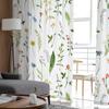 Watercolor Painting Flowers Leaves Tulle Curtains For Living Room Sheer Curtain Bedroom Voile Decorative Window Treatments