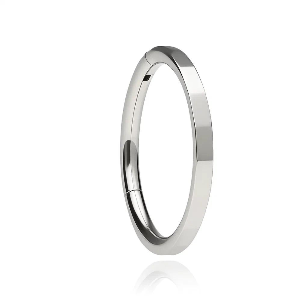 Titanium Clicker Ring, Cut - Silver - Tk-061 1.2/8