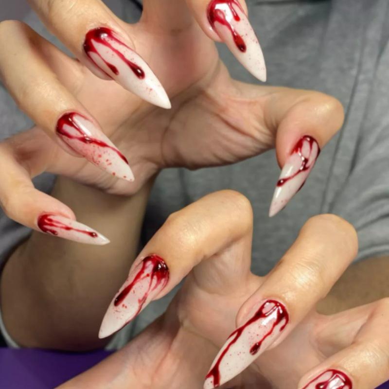 Halloween 3D Scary Almond-Shaped Funny Nails Collection