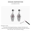 BAMOER 925 Sterling Silver Exquisite Original Hexagonal Shape Cross Embossed Earrings for Women Fine Jewelry
