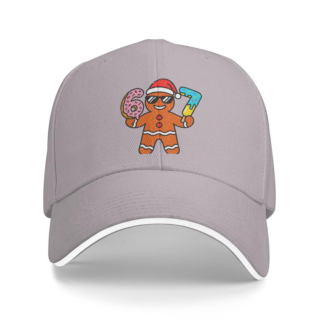 67 Gingerbread Cookie Number Character Christmas Cool Santa Sunglasses Casual Baseball Cap Summer Trucker Hat Rock Snapback Cap