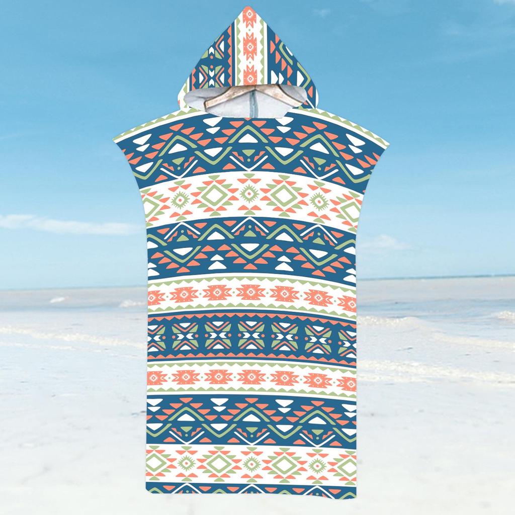 Microfiber Quick-Dry Hooded Beach Poncho Bathrobe for Adults