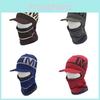 M Pullover Letter Knitted Beanie Winter Warm Unisex Hat One Piece Mask Cap Gift