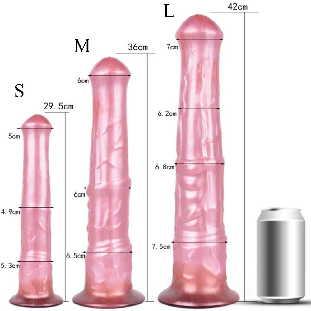 YOCY 42cm Long Horse Cock Squirting Anal Plug Ejaculation Dildo Animal Penis Vaginal Masturbator Silicone Sex Toys For Women Men