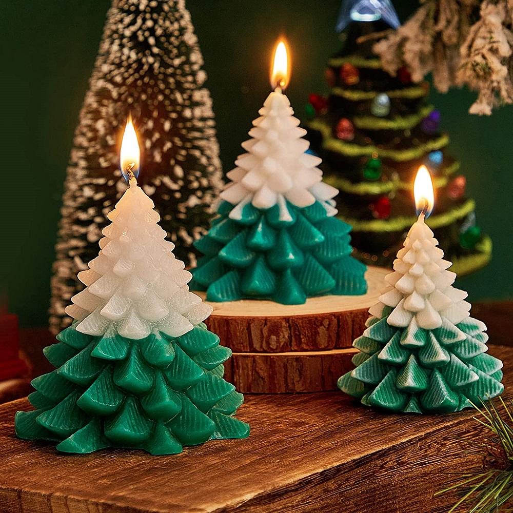 Christmas Tree Shaped Candles Decorative Candles Natural Wax Candle Holiday Gifts