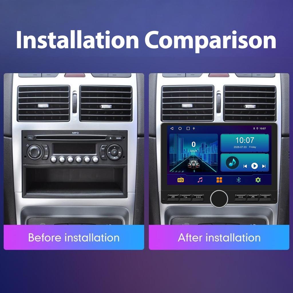 Car Audio System, Android 15, Universal, 10.1-inch GPS Navigation Head Unit, Supports CarPlay, Android Auto, Wi-Fi, and Bluetooth 5.0