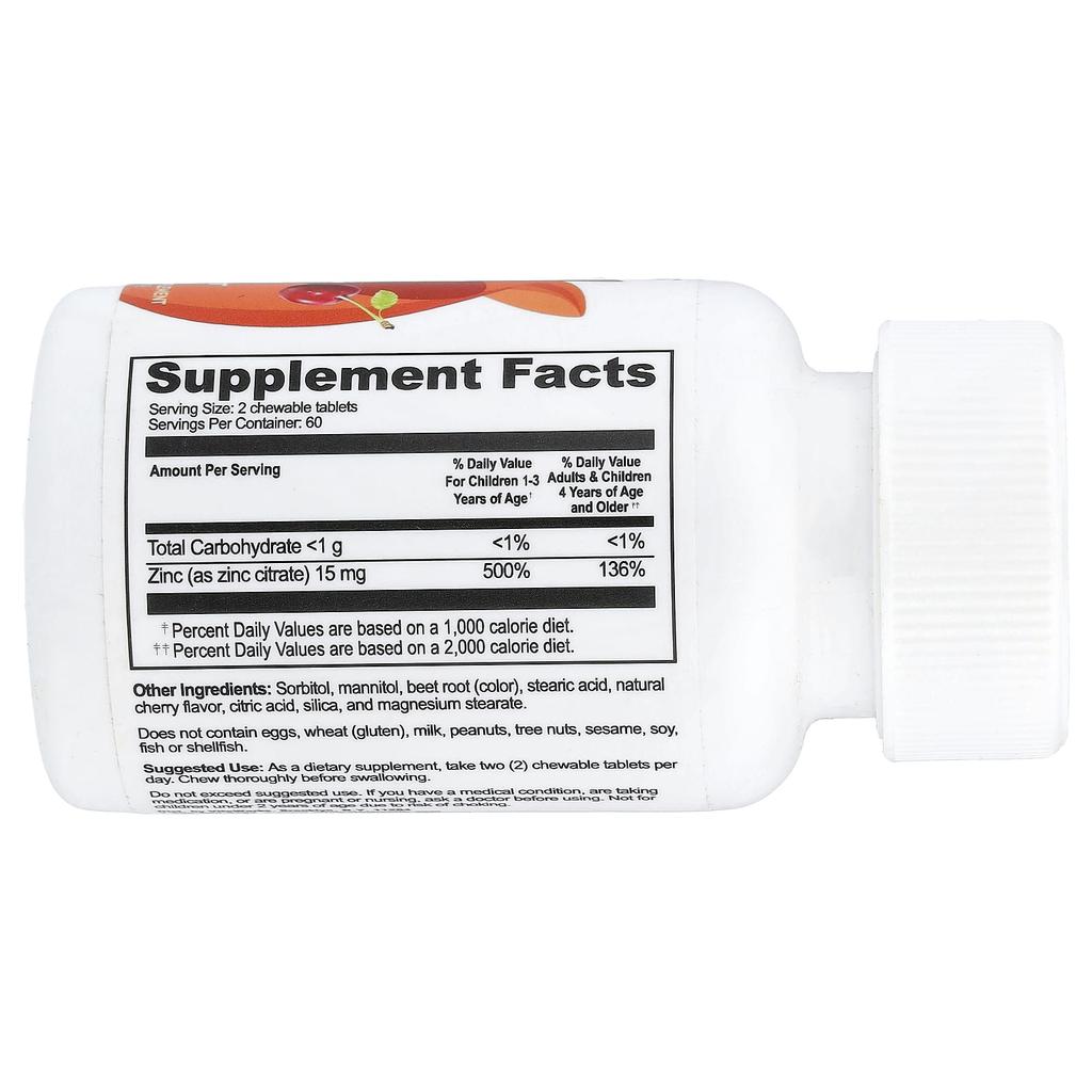 VitaWorks, Children's, Zinc, Cherry, Chewable Tablets, 120