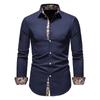 Men's Shirt Flower Slim Casual Fashion Long Sleeve Shirt Men's Men's Tops