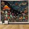 Hippie Mushroom Forest Tapestry Abstract Fantasy Sky Eye Wall Tapestry for Bedroom Aesthetic Art Floral Plant Small Tapestries