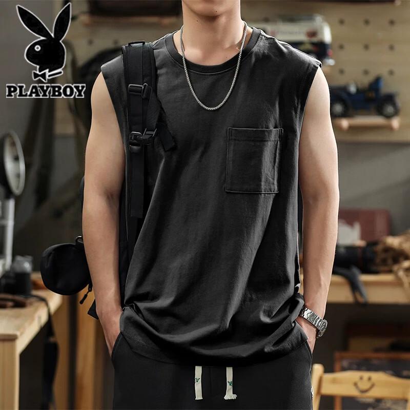 

Playboy Men s American Retro Cotton Sleeveless T-Shirt M
