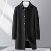 FAPAI Men's 70% Merino Wool Lapel Mid-length Overcoat