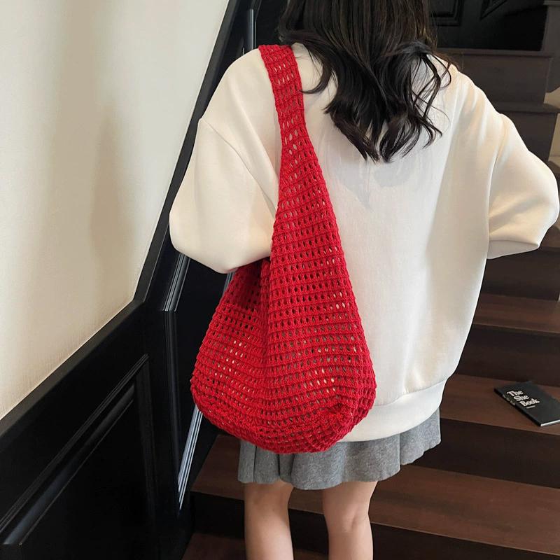 Creative Large Capacity Shoulder Bags Casual Simple Handbags Vintage Multifunctional Woven Shopping Tote Beach Bag