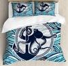 Shark Bedding Set For Bedroom Bed Home Inhabitants Of Ocean Sharks Whales Dolphins Octopus Duvet Cover Quilt Cover Pillowcase