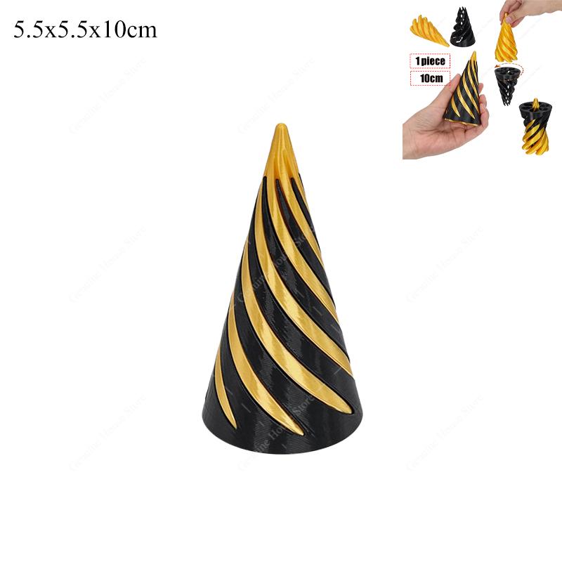 3D Printed Spiral Cone Impossible Pyramid Passthrough Fidget Toys Kids Sculpture Pass Through Vortex Thread Decompression Dolls