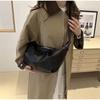 High-quality Brand Korean Crossbody Bag Retro Soft Pleated Dumpling Bag Pu Solid Color Zipper Shoulder Bag Trendy Versatile Bag