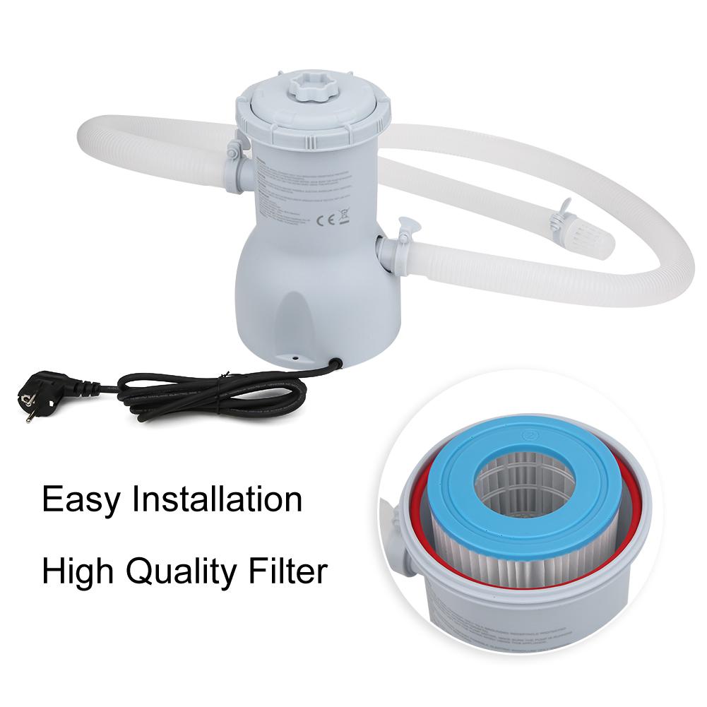 Elektrische Filterpumpe Schwimmbad Filterpumpe Wasserreiniger für Außenpool Teich