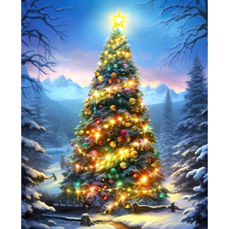Christmas Tree Crystal Art Set Home Wall Decors DIY Full Drill Crystal Dot Painting Gem Art Set Crystal Painting Set