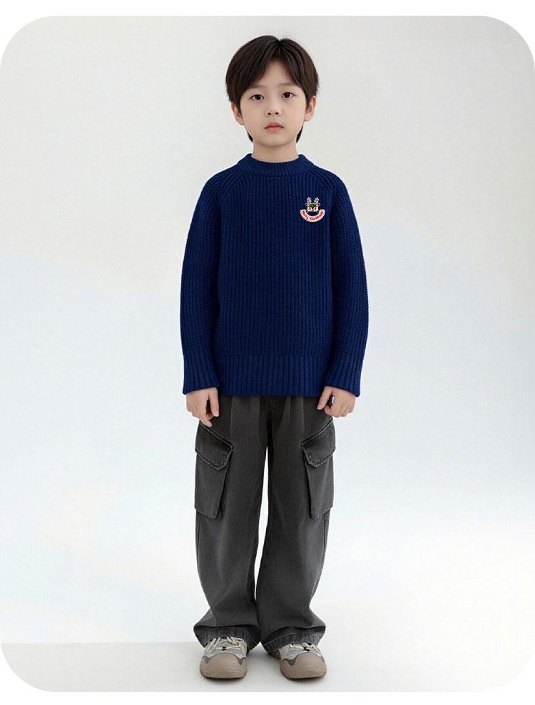 [Christmas Deer] Children's Sweater Boys' Winter Girls' New Year Celebration Knitted Sweater Round Neck Thickened Warmth