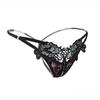 Women's Sexy Embroidered Low-Waist Open-Crotch Thong with Side Access