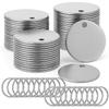 100pcs Metal Blank Dog Tags for Stamping Stainless Steel Key Tags for Engraving,Metal Stamping Blanks with Hole 1.2Inch