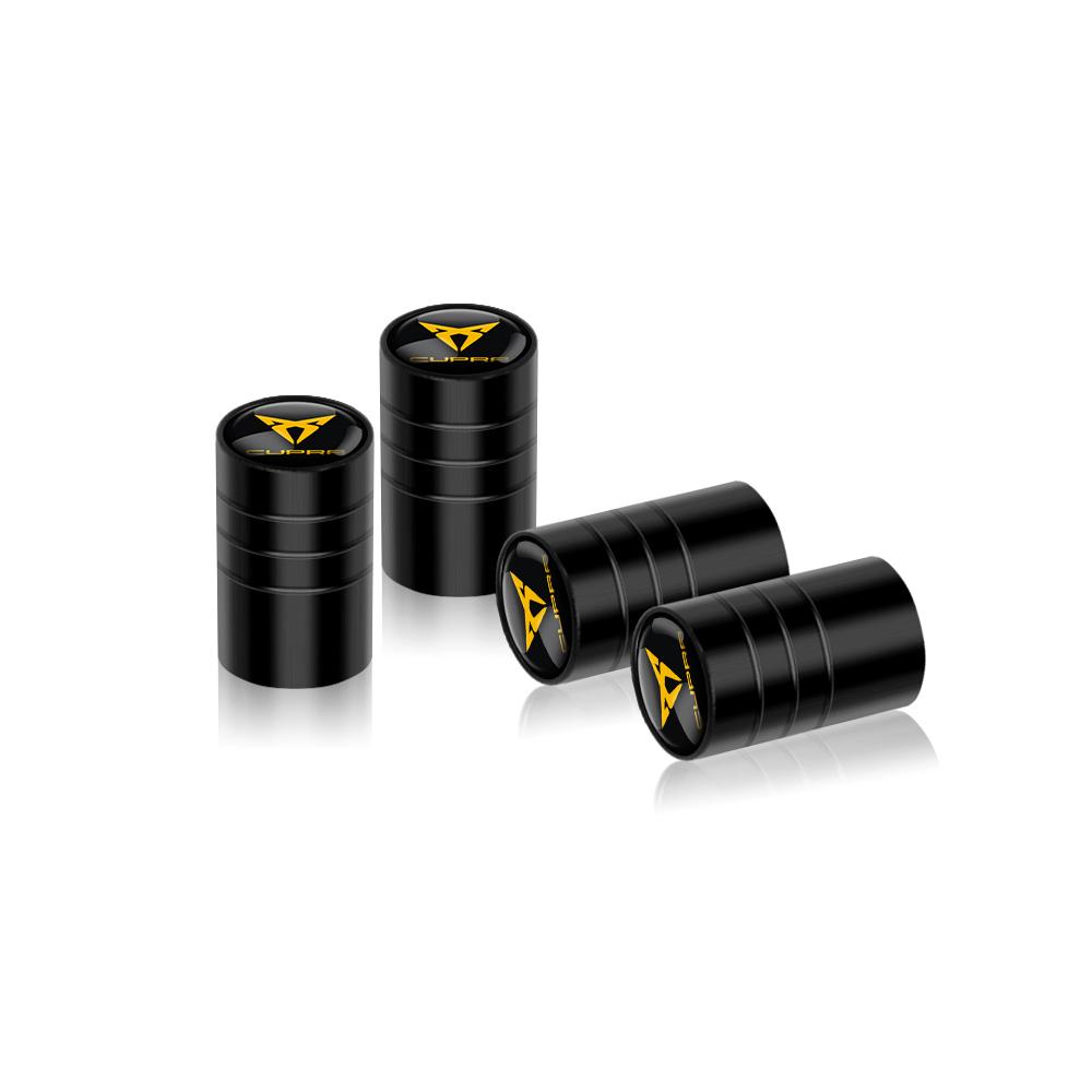 Car Wheel Tire Valve Caps Tyre Stem Cover Bolt-In Accessories For SEAT Cupra FR Ibiza Leon Arona Ateca Toledo E-Racer Formentor