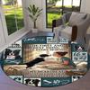 1PC Border Collie Love Non-Slip Floor Round Carpet, Office, Family, Bedroom, Large Area Rug Indoor Rugs,  Durable Polyester-L0384