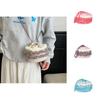 Cotton Linen Knitting Water Bucket Style Shoulder Bag For Kids And Teens