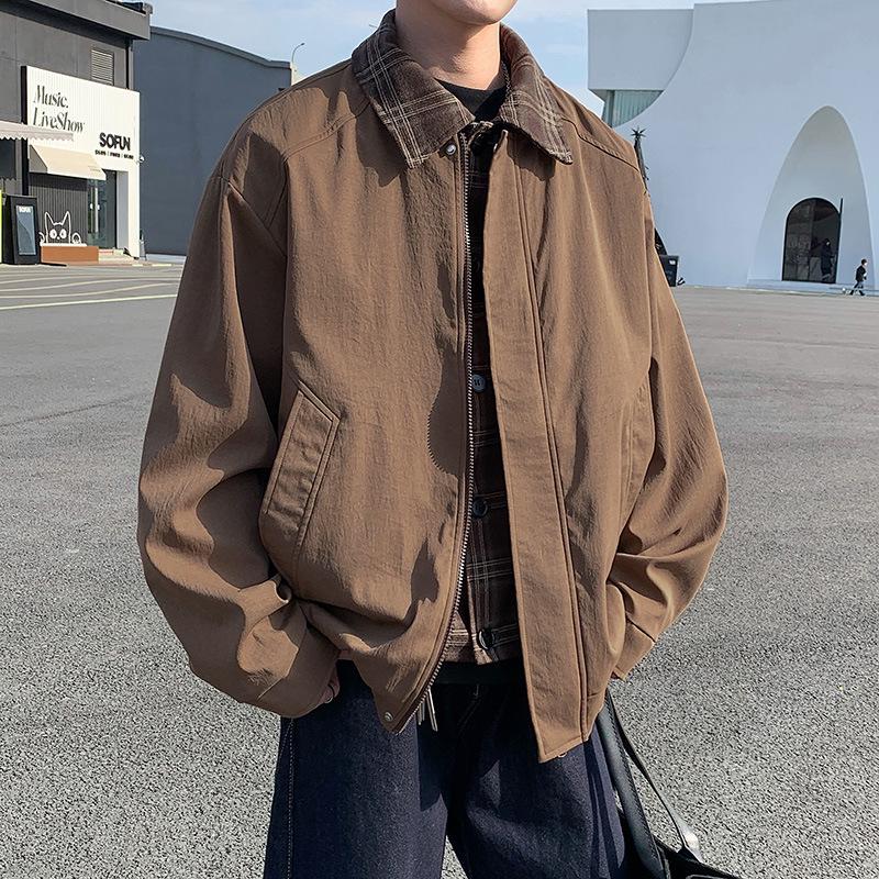 Men's Spring 2025 Loose Fit Lapel Jacket: Wear-resistant, Plus Size, Free Shipping