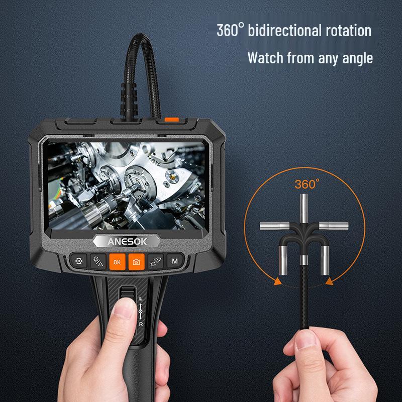 Industrial Handheld Borescope: HD 5-inch Screen, Auto Pipeline Repair Detector for Car Inspection