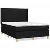 3131835 vidaXL Divan Bed with Mattress Black 140x200 Cm Fabric