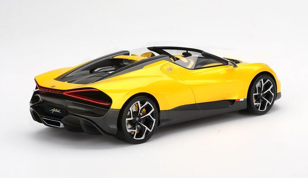 TSM MODEL Scale Bugatti W16 Mistral Yellow Finished Product TS0598 1/18