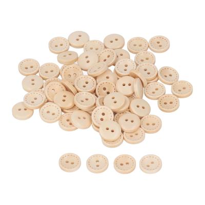 100ks Dřevěné knoflíky DIY Výroba Retro Módní Styl Kulaté Knoflíky Řemeslné Knoflíky pro Řemesla
