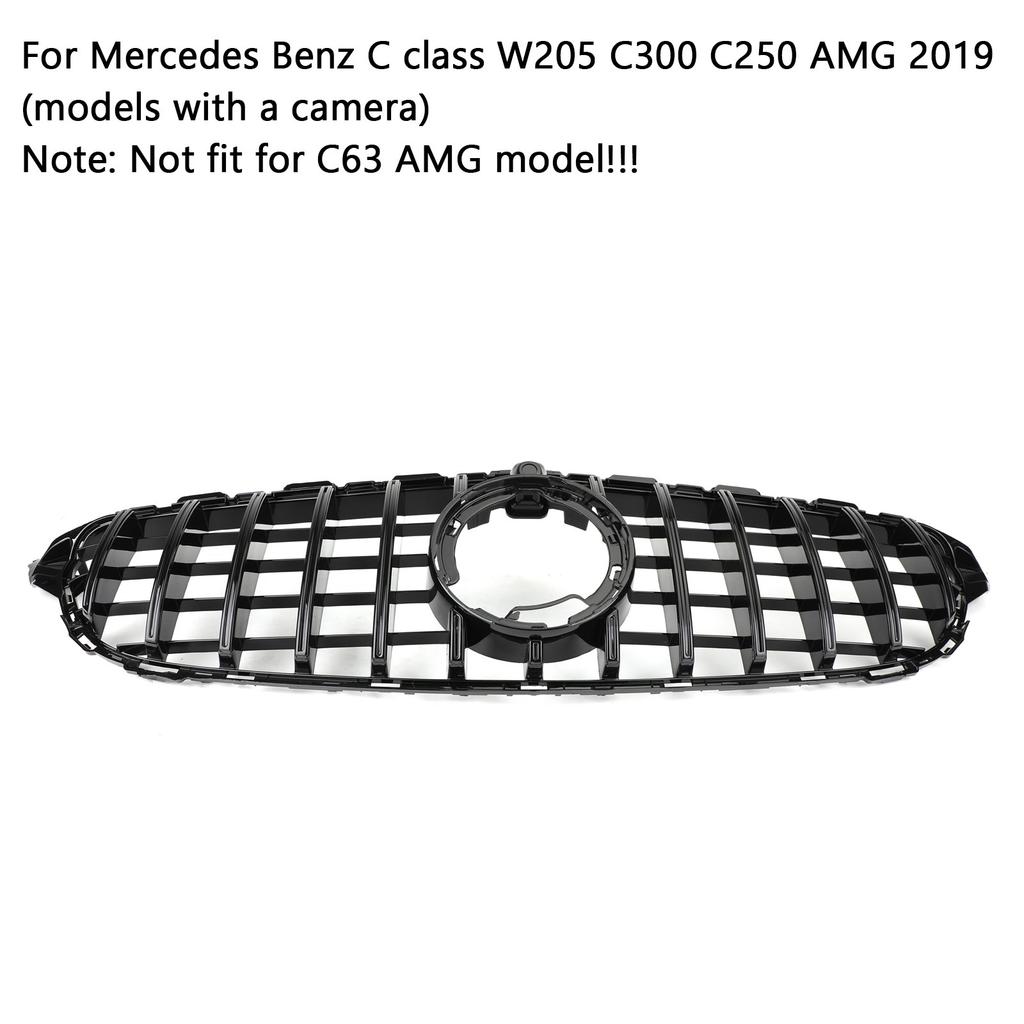 GTR Style Grill Grille W/Camera fit Mercedes-Benz W205 C205 A205 2019-2021