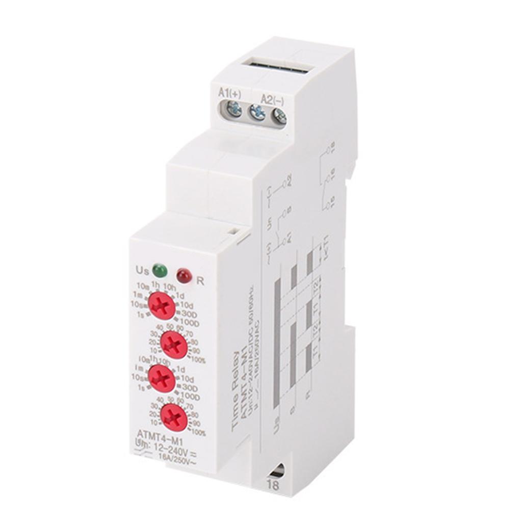Multifunctional Time Delay Relaying 10 Functions DIN Rail Mount Wide Voltages Designs 12V 240V for Industrial Control