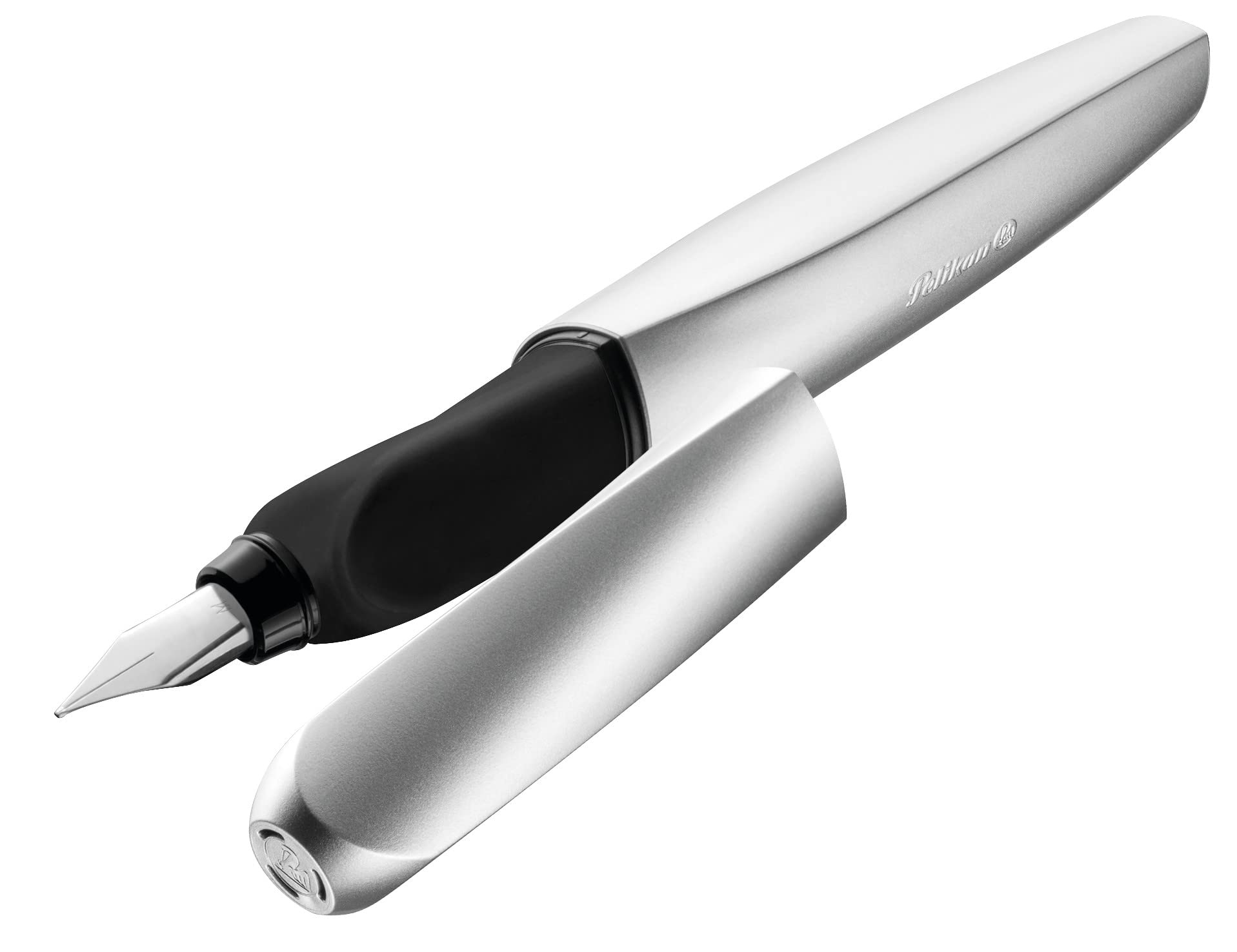 Pelikan 947366 Fountain and Feather Medium Silver Pen, Twist, Right-Handed Left-Handed, Design, Size,