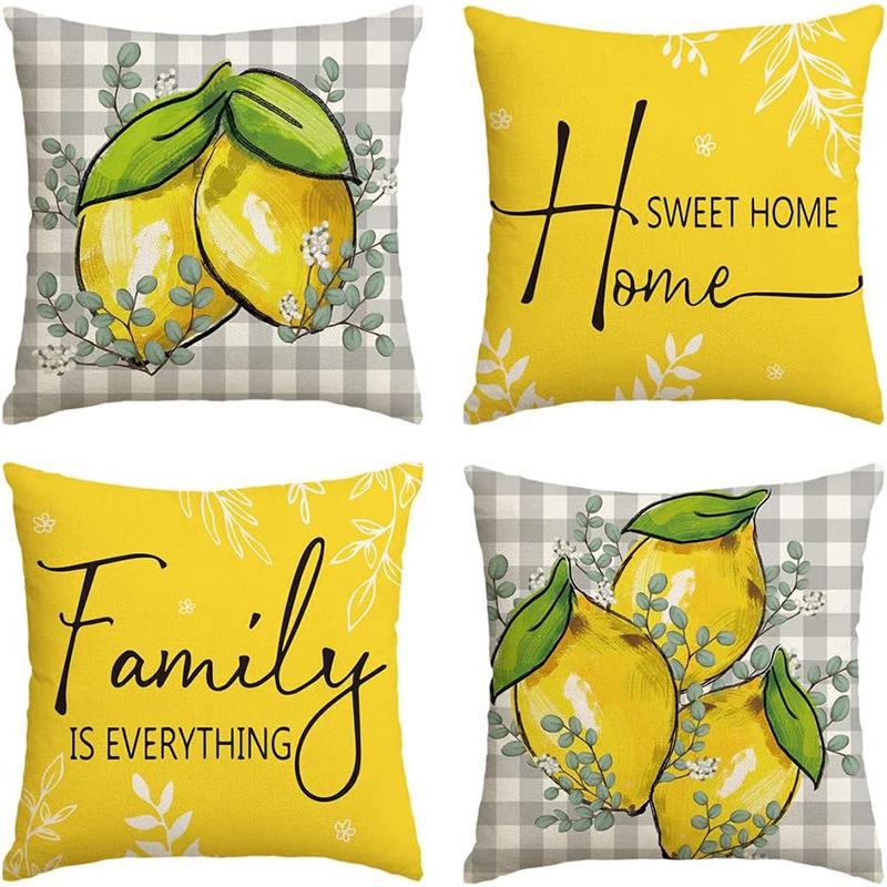 Spring and Summer Pillowcase Bedroom Living Room Sofa Pillowcase Linen Floral Decoration Pillow Cushion