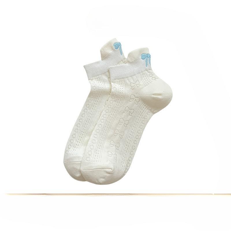 Socke Sommer Leichter Stil Kurz Baumwolle Geruchshemmend Antibakteriell Netzatmungsaktiv Weißes Band Ballett-Stil Mokassins für Mädchen