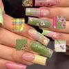 Artificial Nails with Flower Design 24 Pieces Resin Material for Asian and European Women