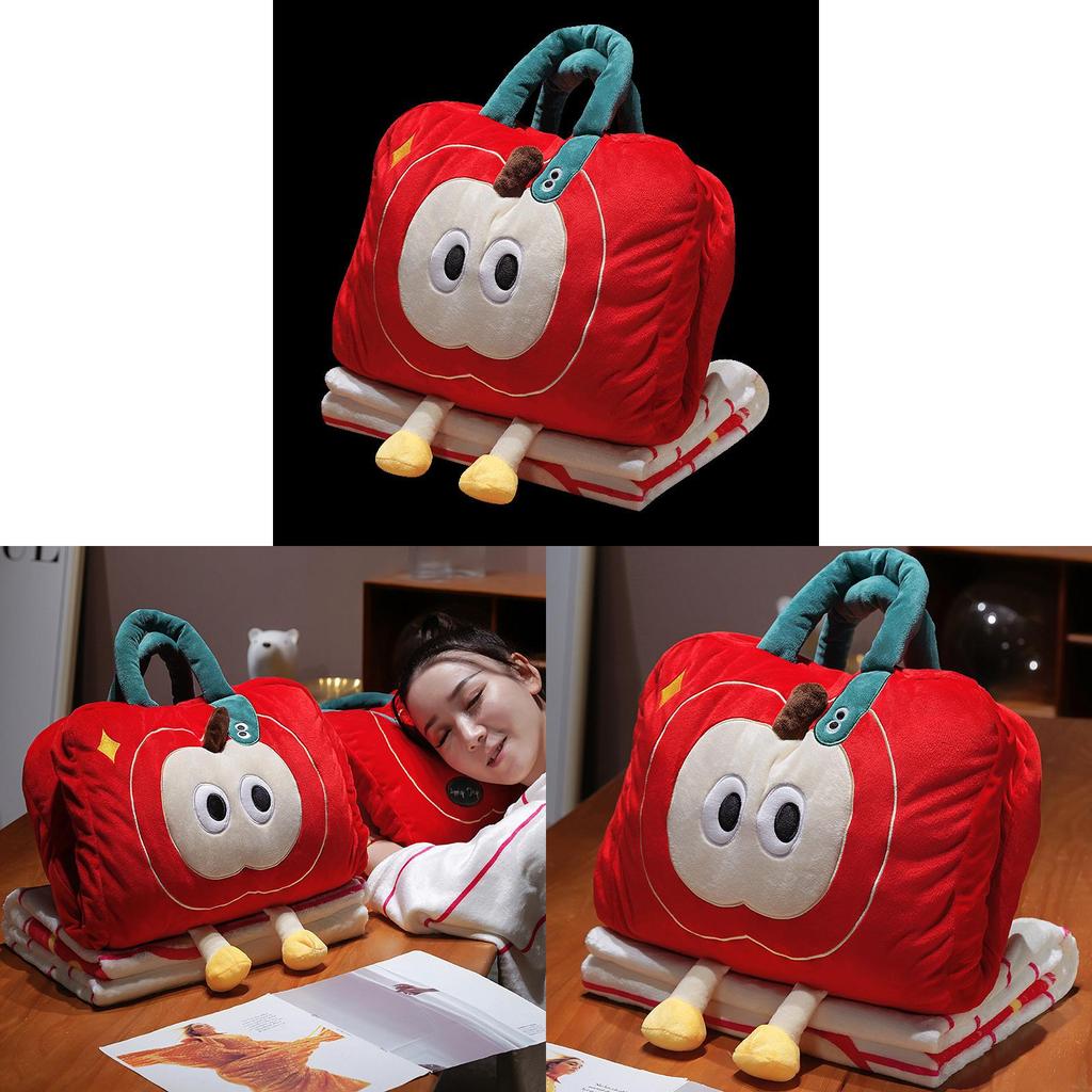 Apple Plush Throw Blanket Pillow Multiuse Bed Couch Decor For Women