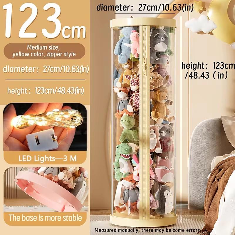 

Прозрачный ящик для хранения кукол, органайзер для плюшевых игрушек, туба для хранения игрушек, самодельные контейнеры на молнии, детский рождественский подарок, детский органайзер для игрушек 120cm белый