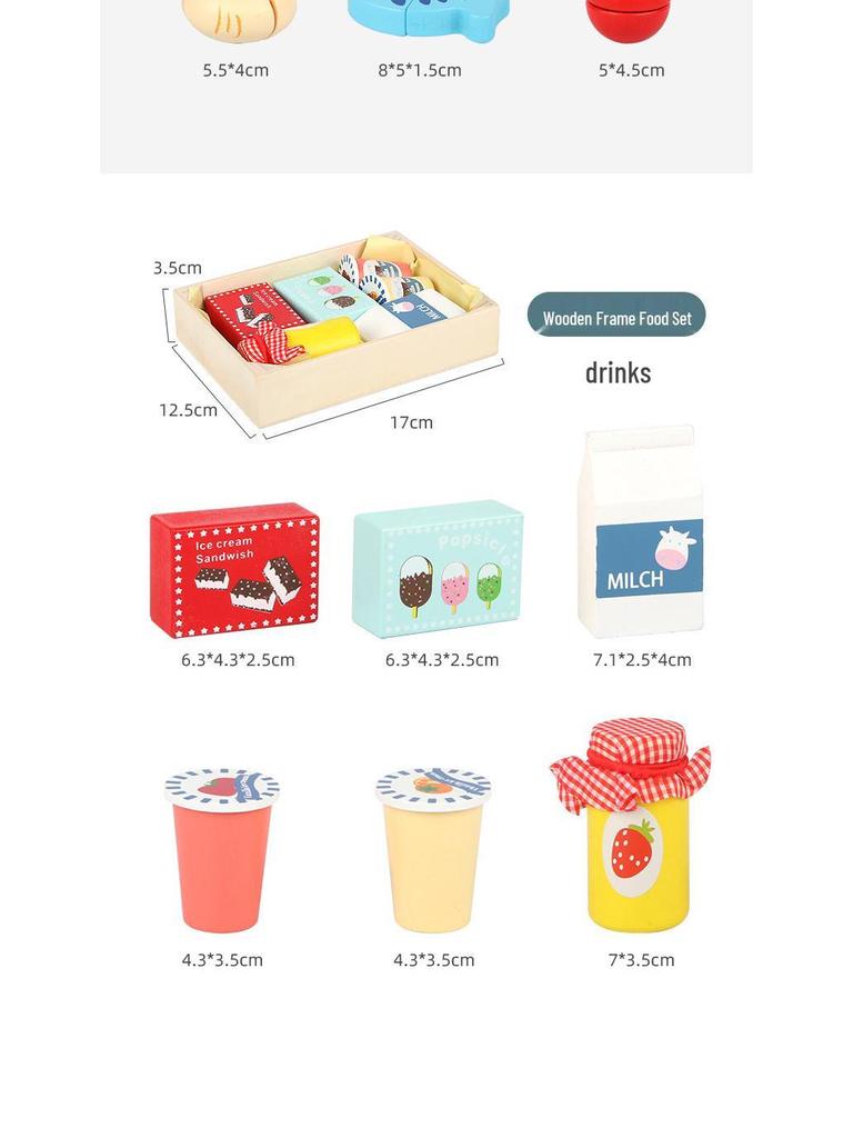 Wooden Pretend Play Kitchen Set: Children's Fruit and Vegetable Cutting Toy