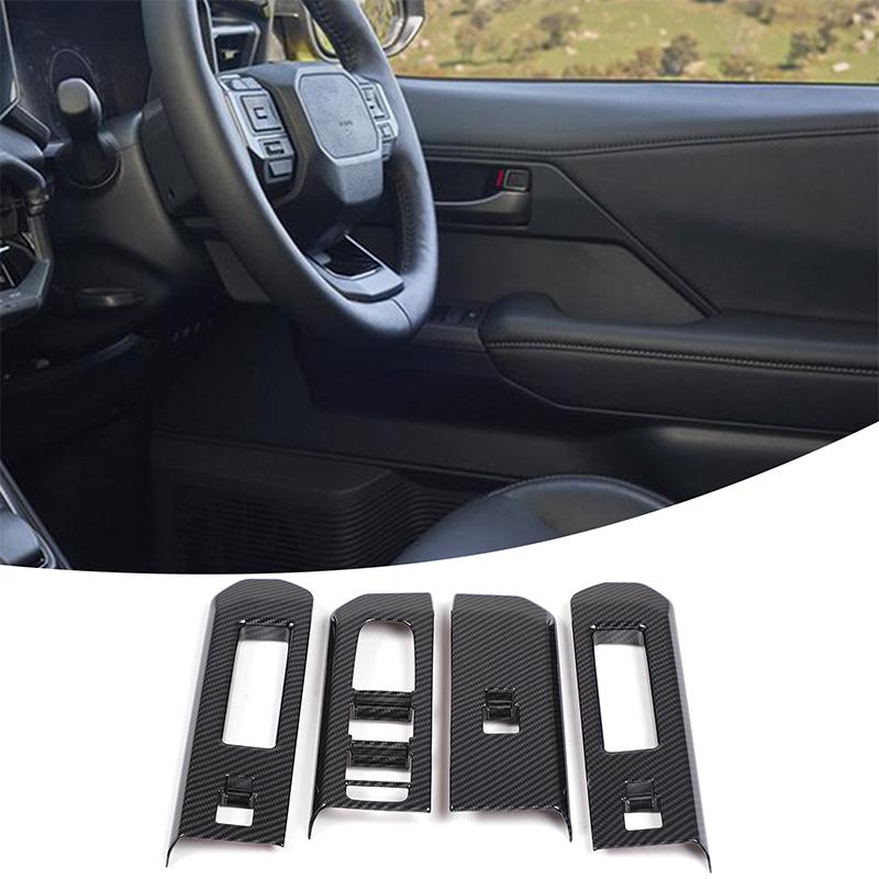 ABS Carbon Fiber For Toyota Hilux 2026+ Interior Accessories Door Handle Window Rises Switch Cover Gear Box Shift Panle Cover